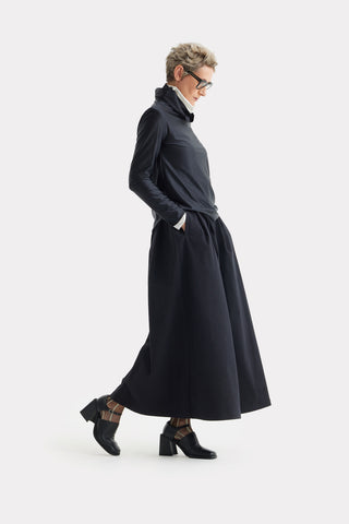 Casual A-Line Maxi High Waist Skirt Black