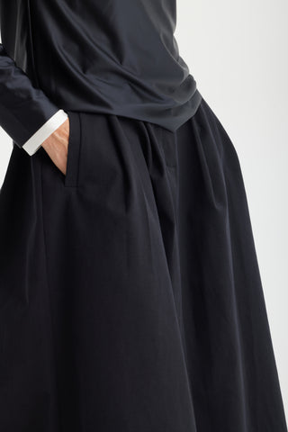 Casual A-Line Maxi High Waist Skirt Black