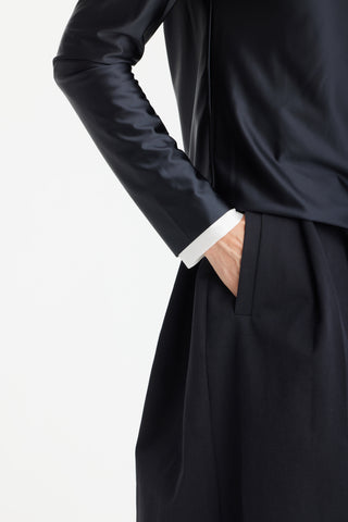 Casual A-Line Maxi High Waist Skirt Black