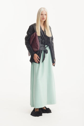 Casual Chic Front Slit Suede Skirt - Mint - Julia Allert