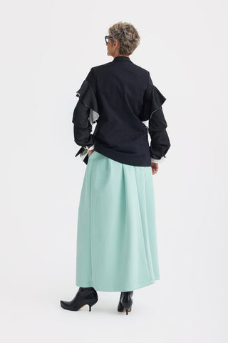 Casual Chic Front Slit Suede Skirt - Mint