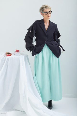Casual Chic Front Slit Suede Skirt - Mint