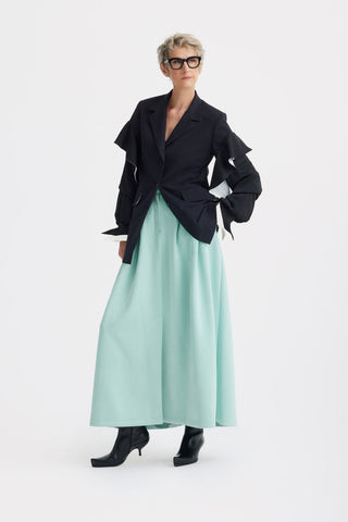 Casual Chic Front Slit Suede Skirt - Mint