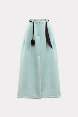 Casual Chic Front Slit Suede Skirt - Mint