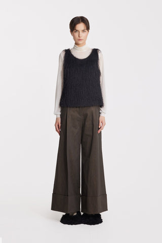 Casual High-Rise Flared Denim Pants Brown - Julia Allert