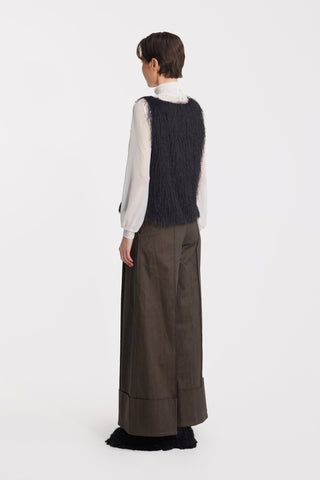 Casual High-Rise Flared Denim Pants Brown - Julia Allert