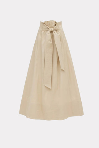 Casual High-Waisted A-Line Skirt With Belt Beige - Julia Allert