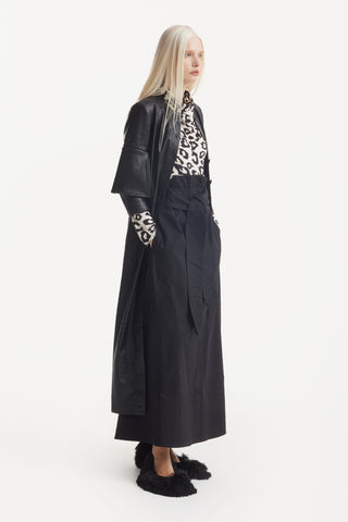 High Neck Long Sleeves Blouse Leopard Print