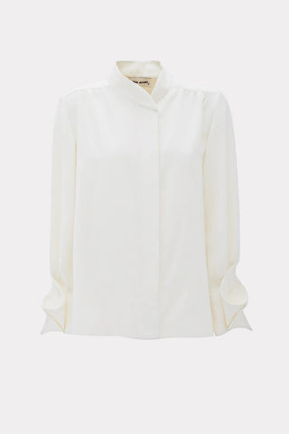 Chic Blouse With Decorative Cuffs Ecru