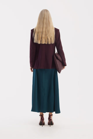 Classic Tailored Double-Breasted Blazer - Burgundy - Julia Allert