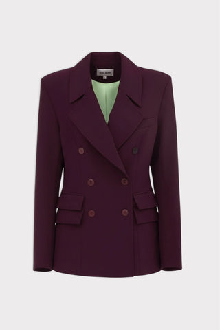 Classic Tailored Double-Breasted Blazer - Burgundy - Julia Allert