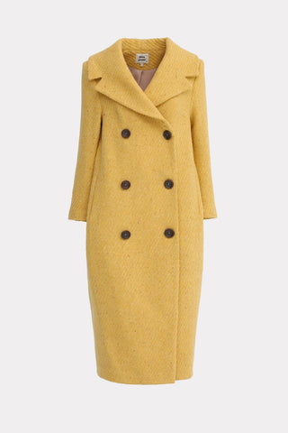 Classic Wool-Blend Double-Breasted Coat – Mustard - Julia Allert