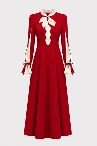 Cocktail Ankle-Length Dress – Red - Julia Allert