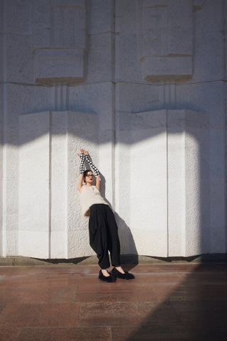 Couture Draped Wide-Leg Pants – Black - Julia Allert