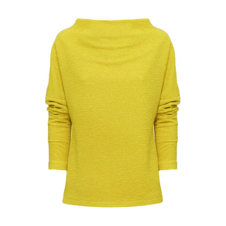 Crinkled Boat Neck Sweater Yellow