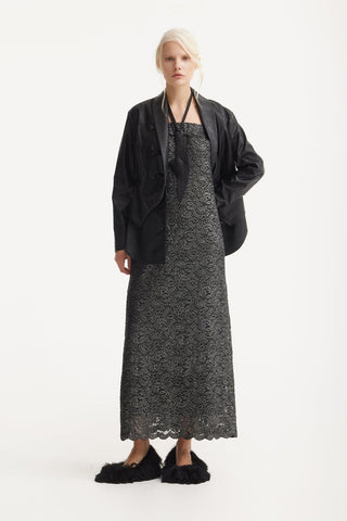 Croc-Effect Faux Leather Wrap Blazer Jacket – Black - Julia Allert
