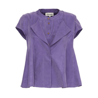 Cupro Blouse With Flared Hem Violet