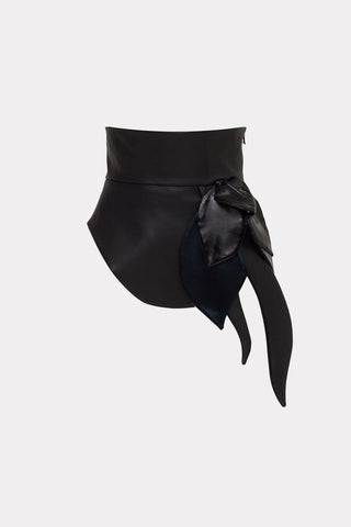 Designer Asymmetrical Faux Leather Belt Black - Julia Allert