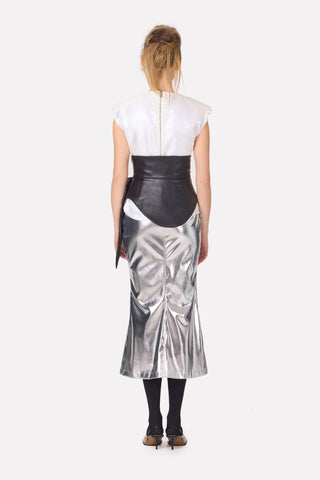 Designer Asymmetrical Faux Leather Belt Black - Julia Allert