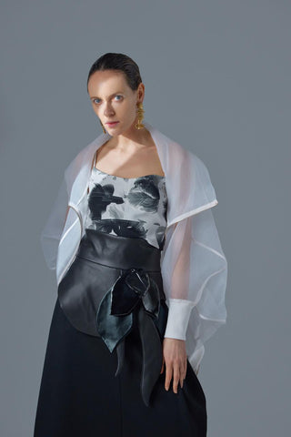 Designer Asymmetrical Faux Leather Belt Black - Julia Allert