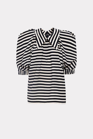 Designer Blouse With Black White Stripes - Julia Allert