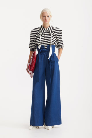 Designer Blouse With Black White Stripes