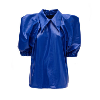 Designer Blue Lacquer Blouse