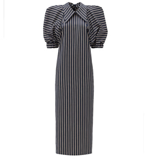 Striped Midi Dress - Blue