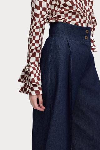 Designer Checkered Knit Shirt Brown - Julia Allert