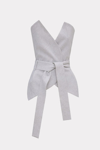 Designer Corset Belt White With Glitter