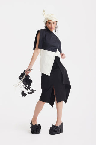 Designer Double Midi Skirt Black - Julia Allert