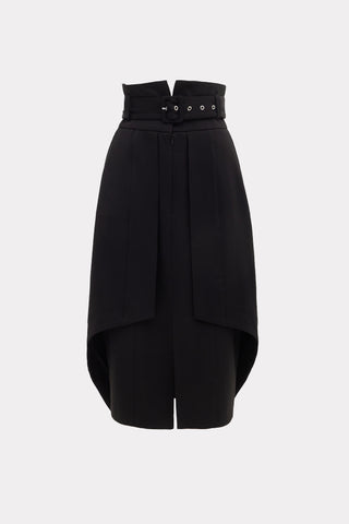 Designer Double Midi Skirt Black