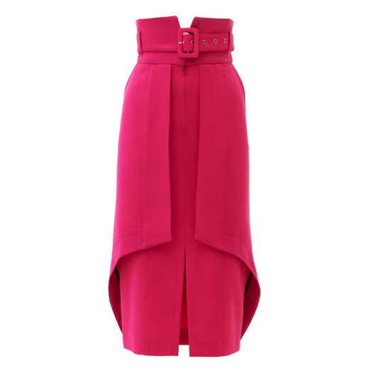 Designer Double Midi Skirt Pink