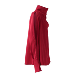 Designer Longsleeve Blouse Satin Red - Julia Allert