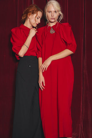 Designer Midi Dress Red - Julia Allert