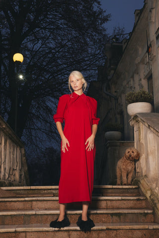 Designer Midi Dress Red - Julia Allert