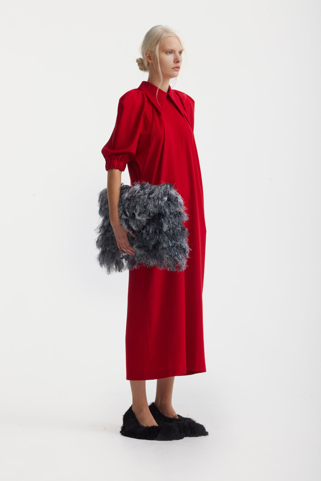 Designer Midi Dress Red XS Designer Midi Dress Red XS