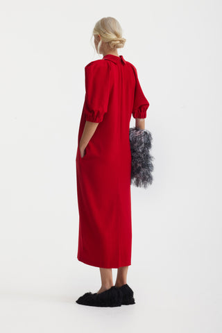 Designer Midi Dress Red