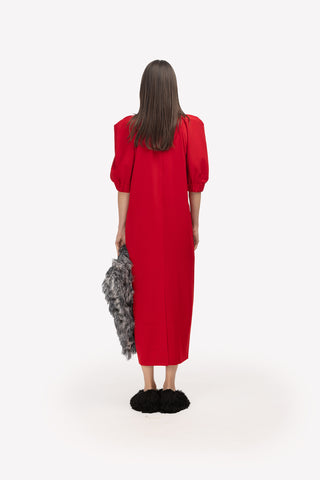 Designer Midi Dress Red