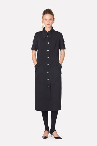 Designer Solid Dress Shirt Black