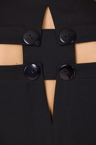 Designer Solid Dress Shirt Black