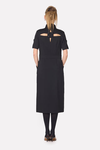 Designer Solid Dress Shirt Black