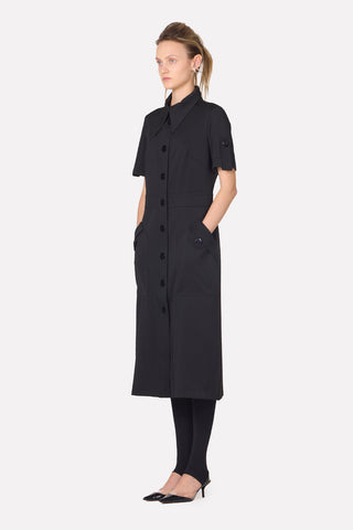 Designer Solid Dress Shirt Black
