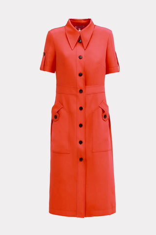 Designer Solid Dress Shirt Orange