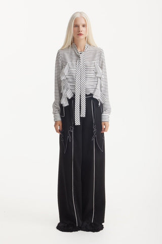 Designer Striped Thin Viscose Shirt - Julia Allert