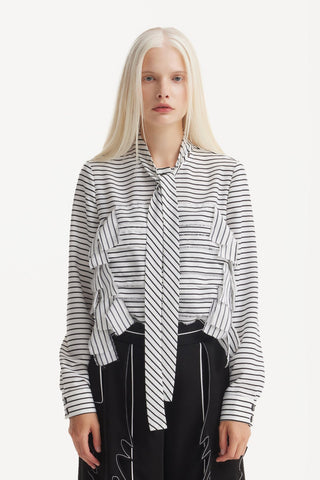 Designer Striped Thin Viscose Shirt - Julia Allert