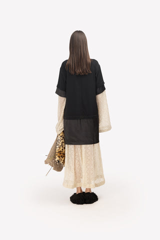 Designer T-Shirt Style Long Dress Black
