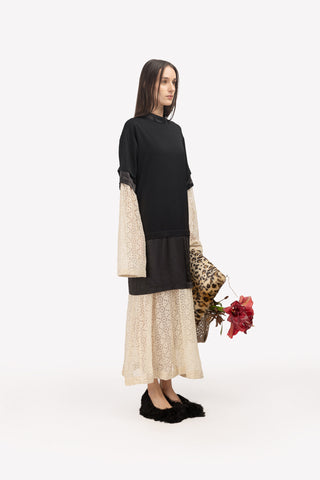 Designer T-Shirt Style Long Dress Black