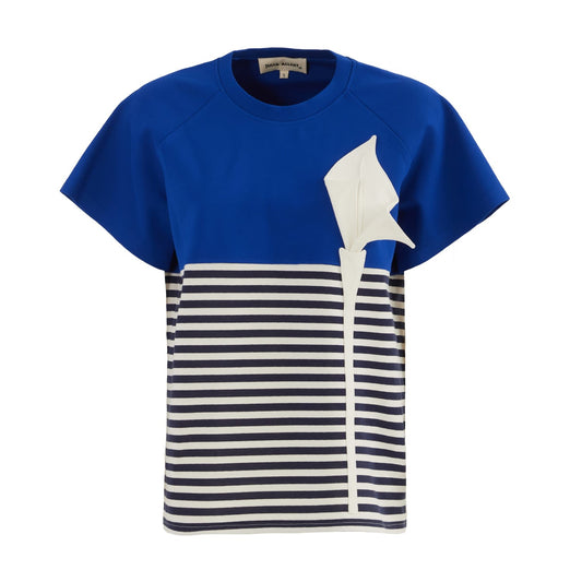 Designer T-Shirt With Calla Flower Blue