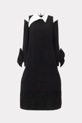Designer Trapeze Dress With Unique Detailing Black